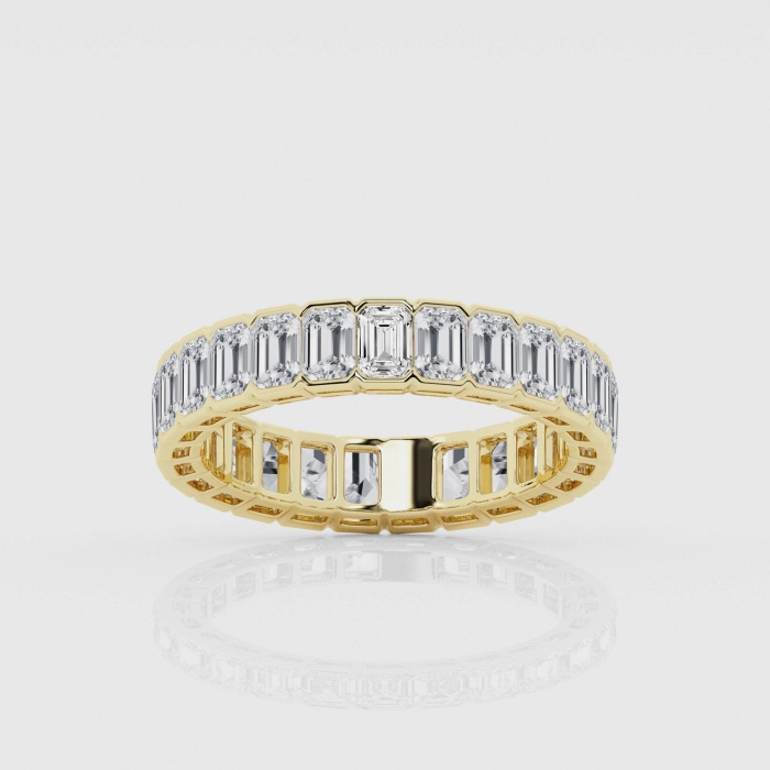 Natural Diamond | 3 ctw Emerald Half Bezel Eternity Band