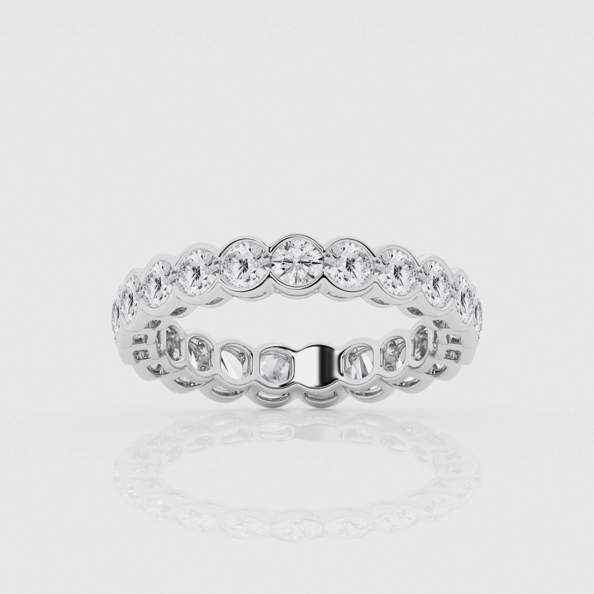 Natural Diamond | 2 ctw Round Half Bezel Eternity Band