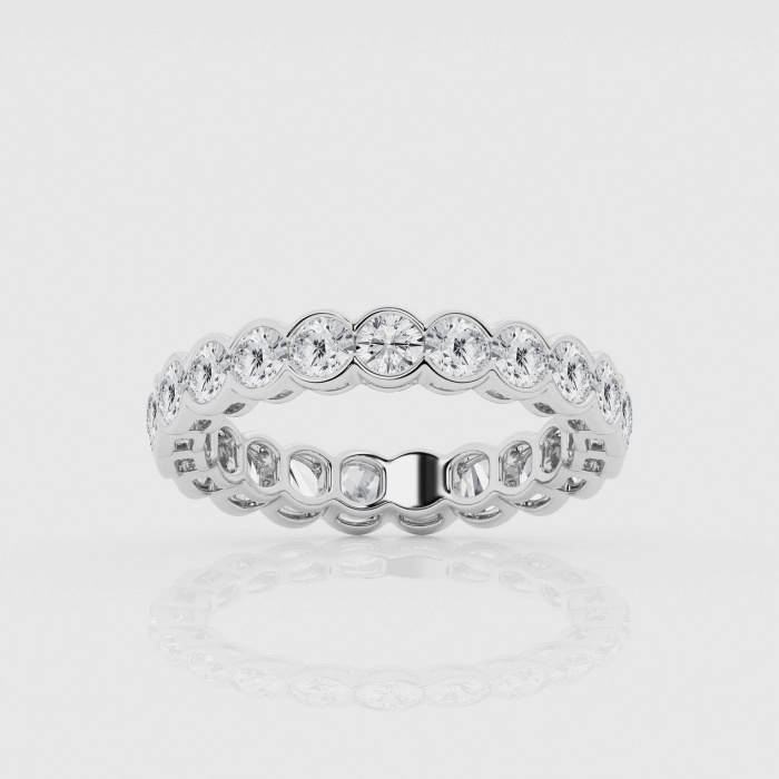 Natural Diamond | 2 ctw Round Half Bezel Eternity Band