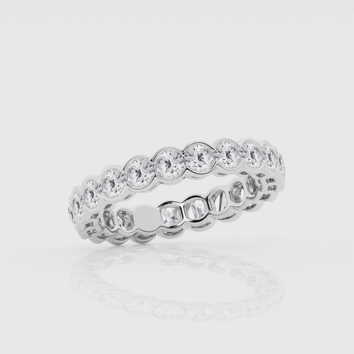 Natural Diamond | 2 ctw Round Half Bezel Eternity Band