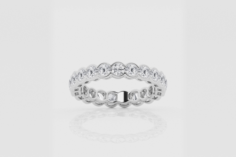 Natural Diamond | 2 ctw Round Half Bezel Eternity Band