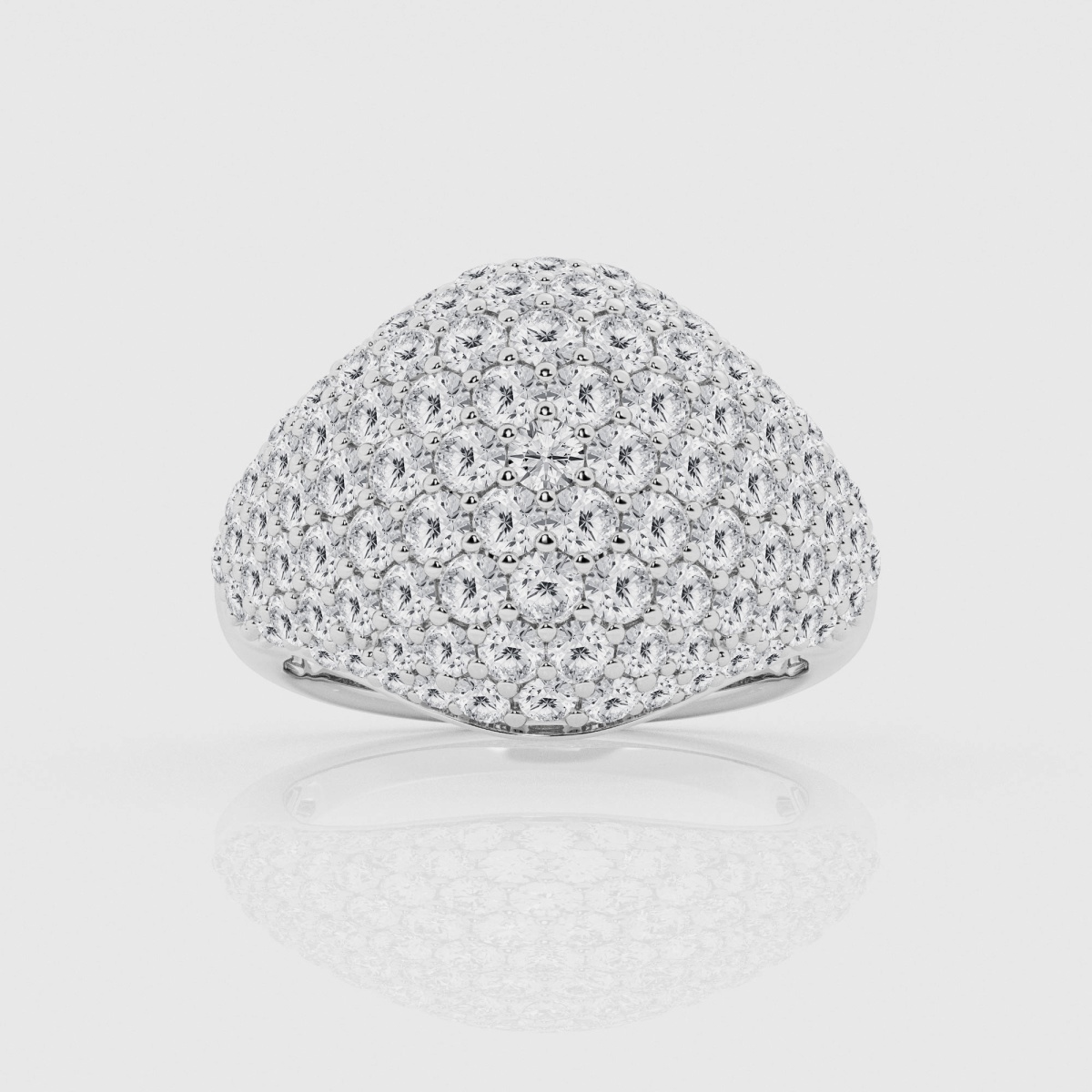 Natural Diamond | 3 ctw Round Pave Dome Fashion Ring