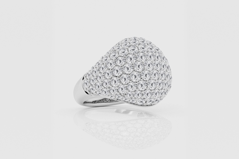 Natural Diamond | 3 ctw Round Pave Dome Fashion Ring
