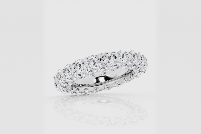 Natural Diamond | 6 1/2 ctw Round Alternating Eternity Band