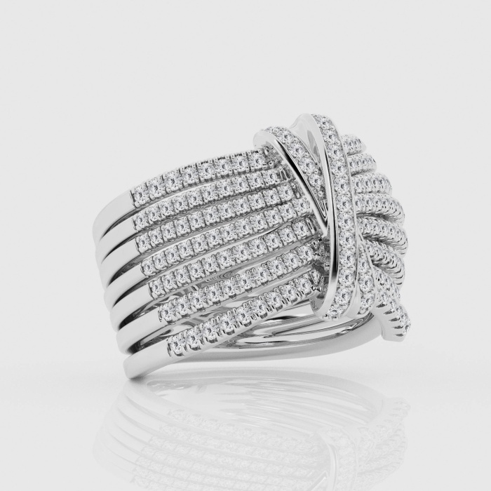 Natural Diamond | 1 ctw Round Multi-Row X Fashion Band