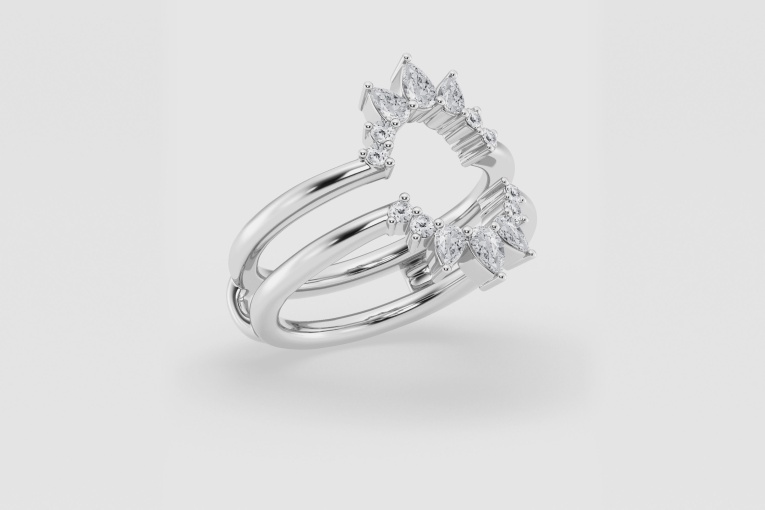 Natural Diamond | 1/2 ctw Pear Ring Enhancer