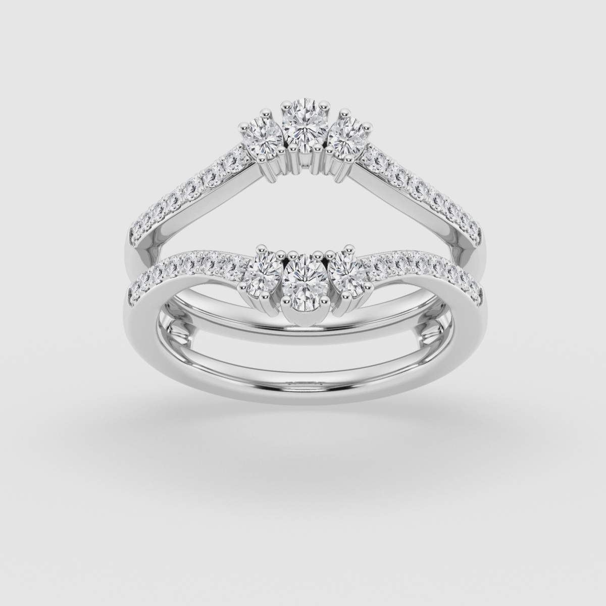 Natural Diamond | 1/2 ctw Oval and Round Ring Enhancer