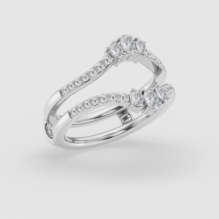 Natural Diamond | 1/2 ctw Oval and Round Ring Enhancer