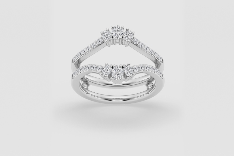 Natural Diamond | 1/2 ctw Oval and Round Ring Enhancer