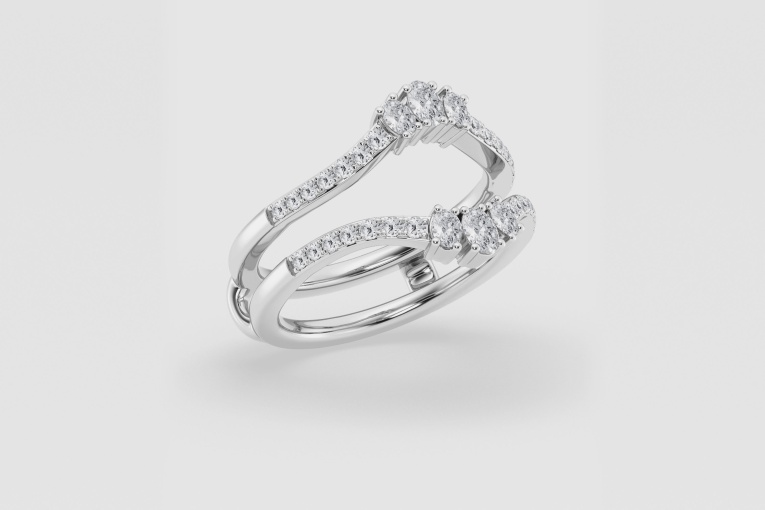 Natural Diamond | 1/2 ctw Oval and Round Ring Enhancer