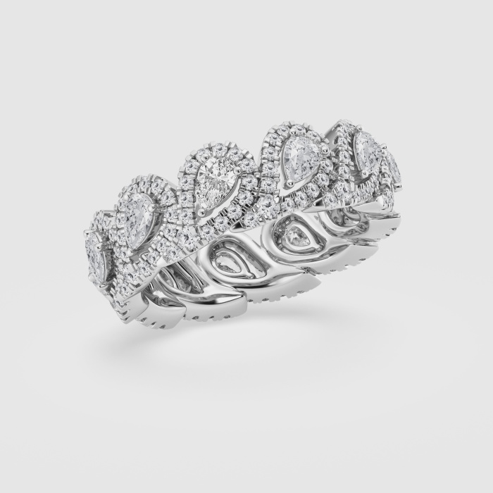 2 ctw Pear Natural Diamond Oean Waves Eternity Band