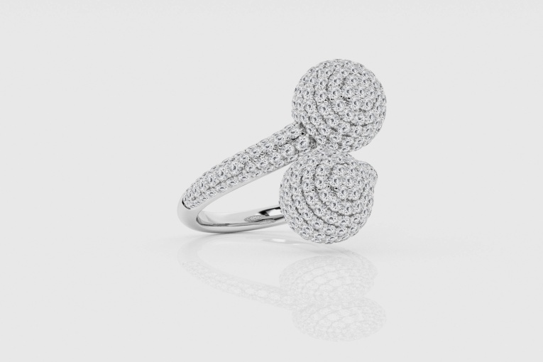 Natural Diamond | 3 1/2 ctw Round Bypass Pave Fashion Ring