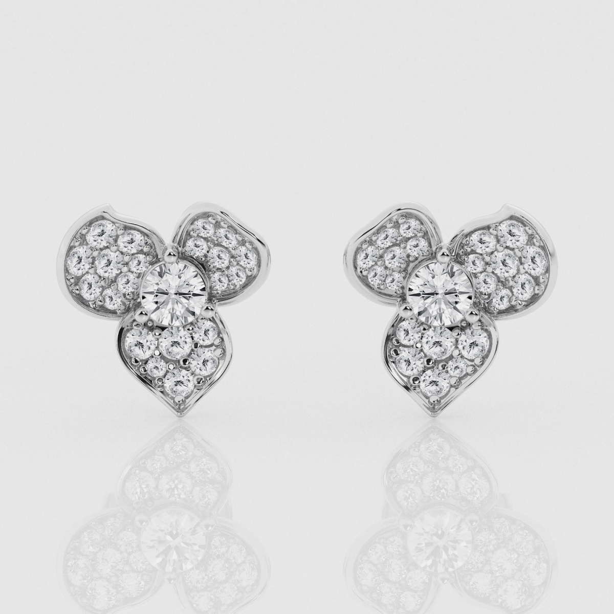 1 ctw Round Natural Diamond Wild Flower Fashion Earrings