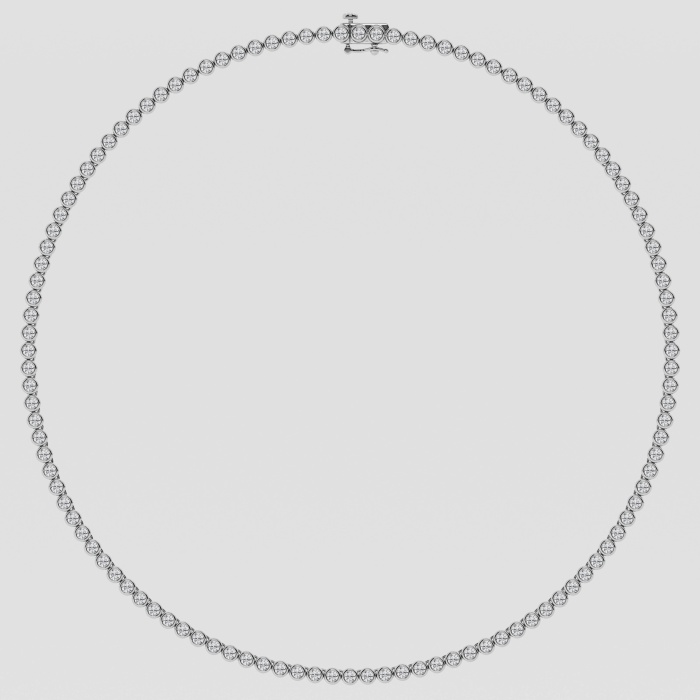 7 1/4 ctw Round Natural Diamond Bezel Set Tennis Necklace