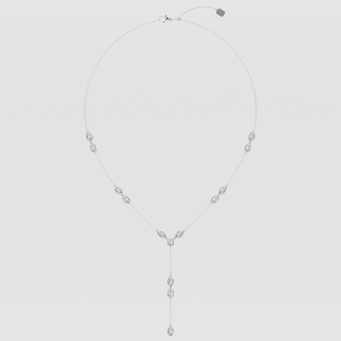 3 1/10 ctw Multi-Shape Natural Diamond Lariat Fashion Necklace