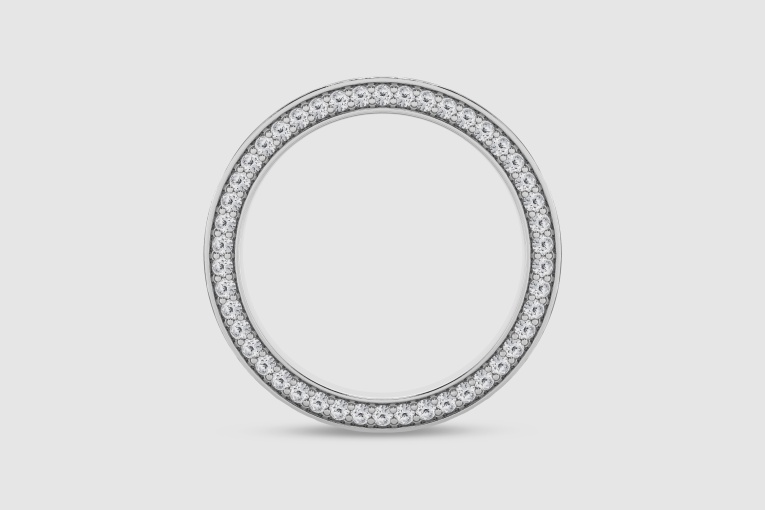 7/8 ctw Round Natural Diamond 4mm Sandblast Finish Flat Band Eternity Band