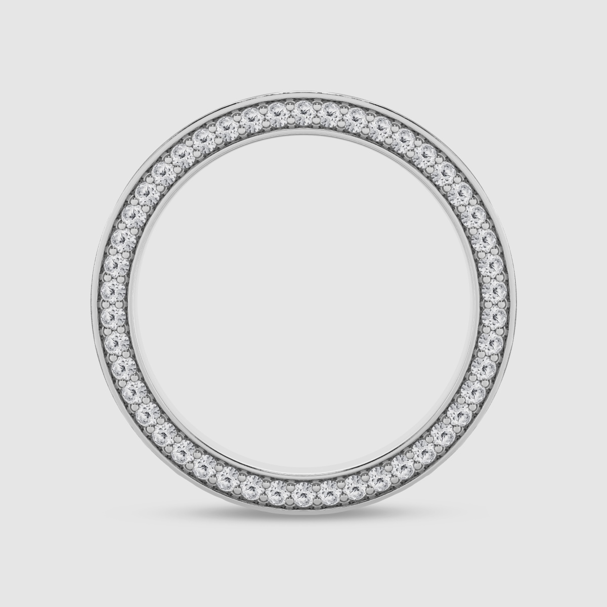 7/8 ctw Round Natural Diamond 4mm Satin Finish Flat Band Eternity Band