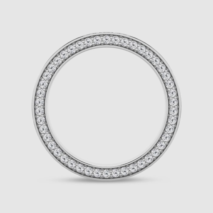 7/8 ctw Round Natural Diamond 4mm Satin Finish Flat Band Eternity Band