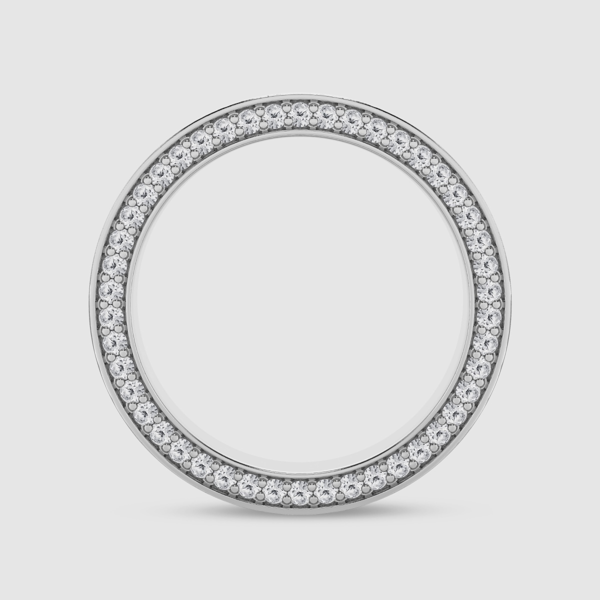 7/8 ctw Round Natural Diamond 7mm Satin Finish Flat Band Eternity Band