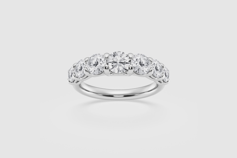 2 ctw Round Natural Seven Stone Trellis Anniversary Band