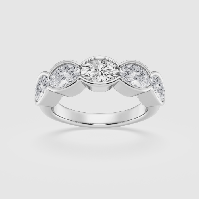 2 1/2 ctw Oval Natural Diamond  Anniversary Band