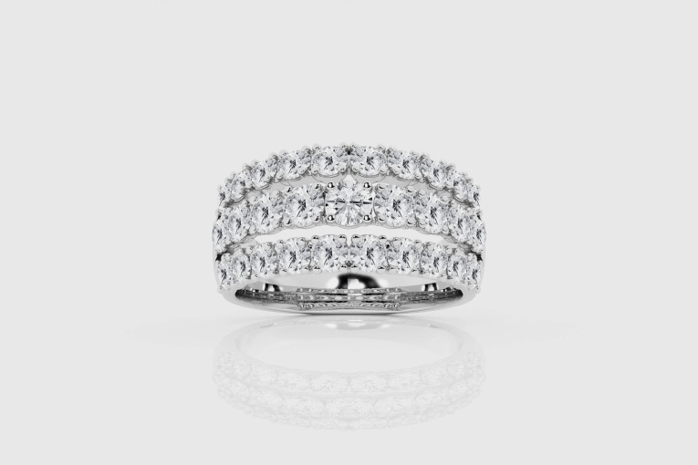 2 1/6 ctw Round Natural Diamond Triple Row Fashion Band