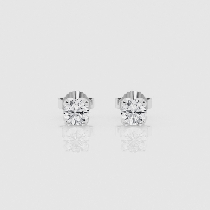 3/4 ctw Round Natural Diamond Four Prong Tulip Studs