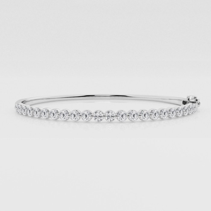 Natural Diamond | 2 ctw Round Floating Bangle Bracelet - 7 inches