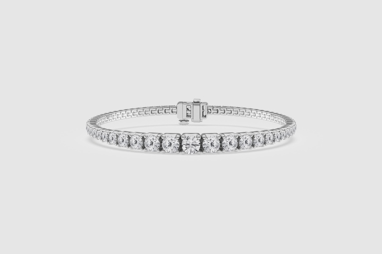 5 ctw Round Natural Diamond Graduated Four Prong Tennis Bracelet - 7 inches