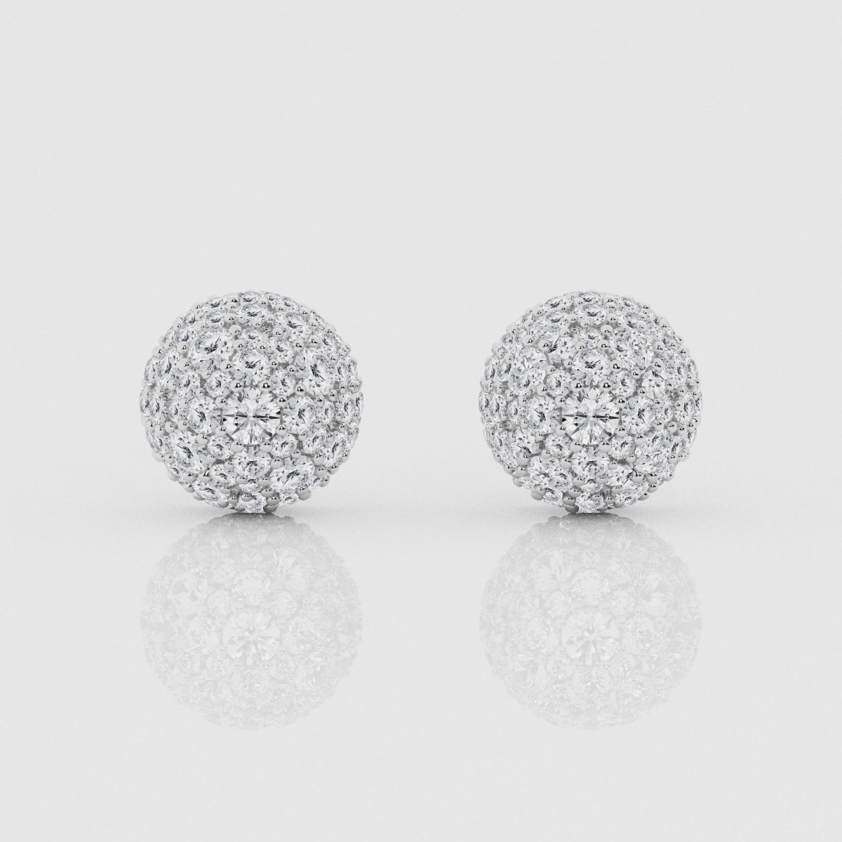 Natural Diamond | 2 ctw Round Sphere Stud Earrings