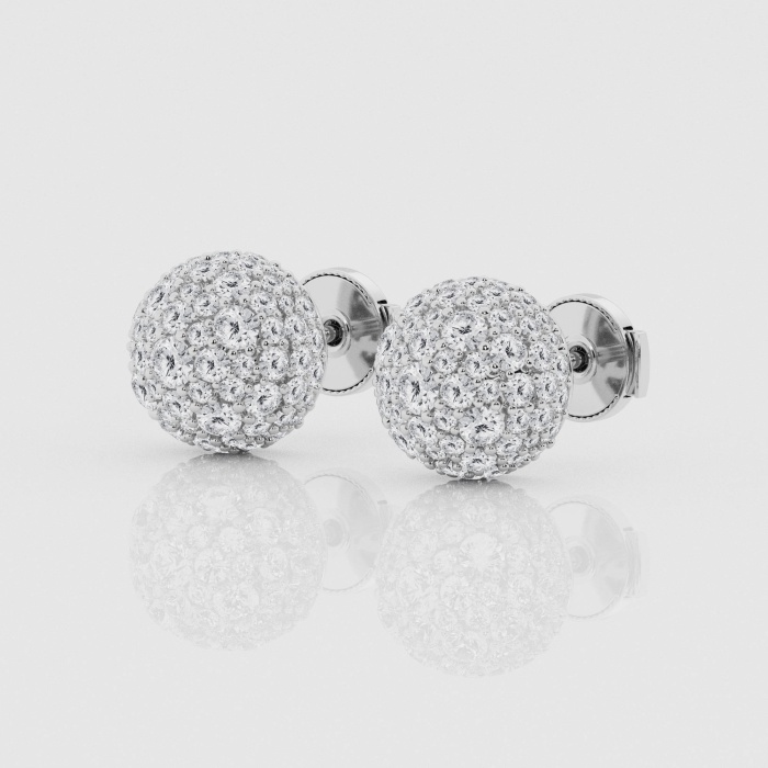 Natural Diamond | 2 ctw Round Sphere Stud Earrings