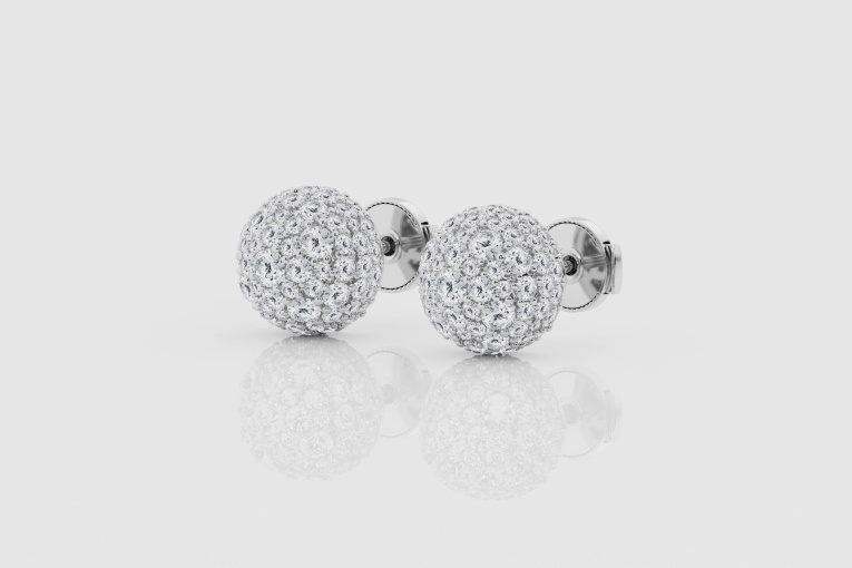 Natural Diamond | 2 ctw Round Sphere Stud Earrings