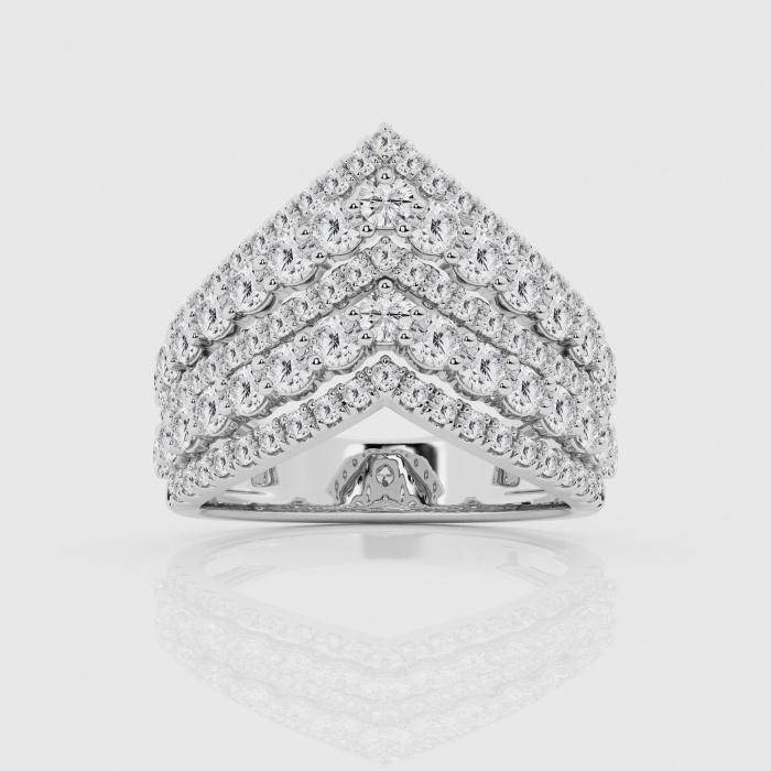 Natural Diamond | 2 ctw Round Multirow Chevron Fashion Band