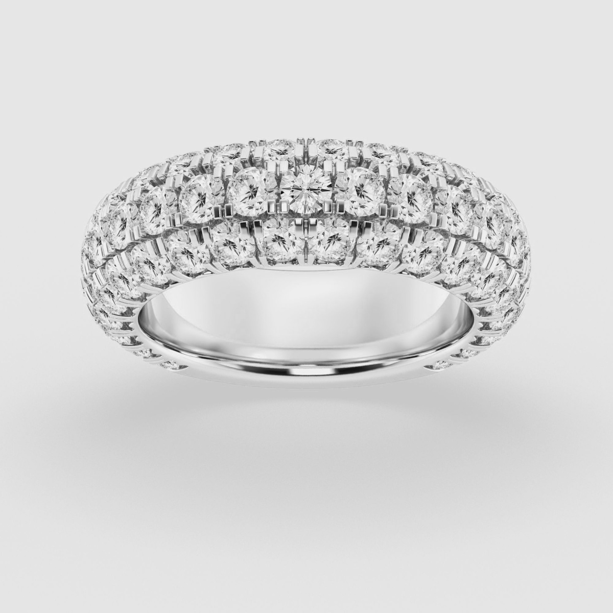 Natural Diamond | 4 1/2 ctw Round Domed Wedding Band