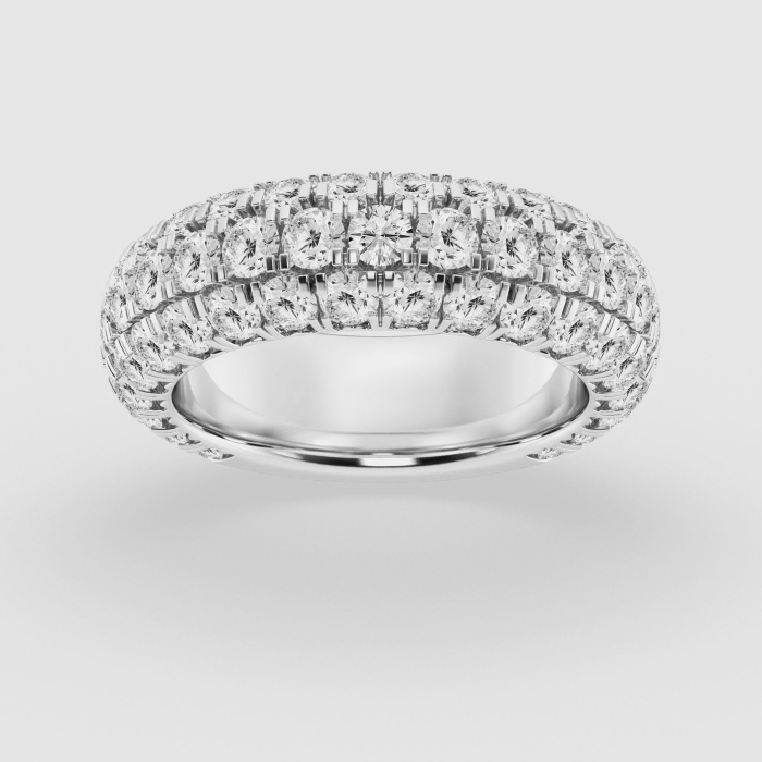 Natural Diamond | 4 1/2 ctw Round Domed Wedding Band