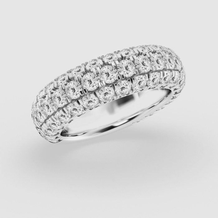 Natural Diamond | 4 1/2 ctw Round Domed Wedding Band