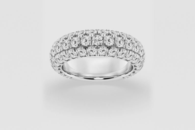 Natural Diamond | 4 1/2 ctw Round Domed Wedding Band