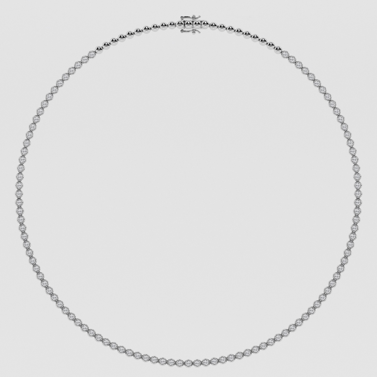 Natural Diamond | 3 ctw Round Four Prong Tennis Necklace