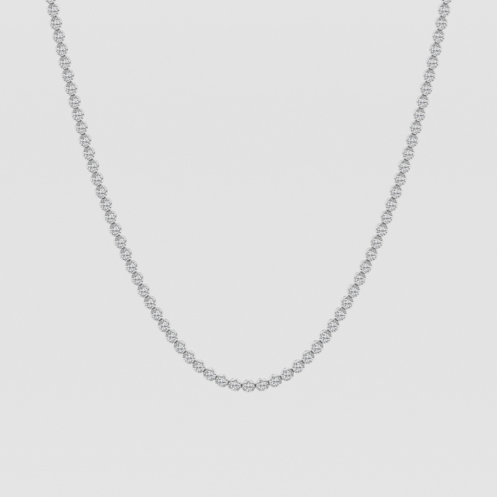 Natural Diamond | 3 ctw Round Four Prong Tennis Necklace