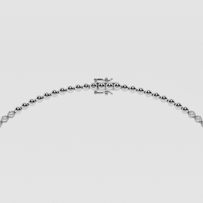 Natural Diamond | 3 ctw Round Four Prong Tennis Necklace