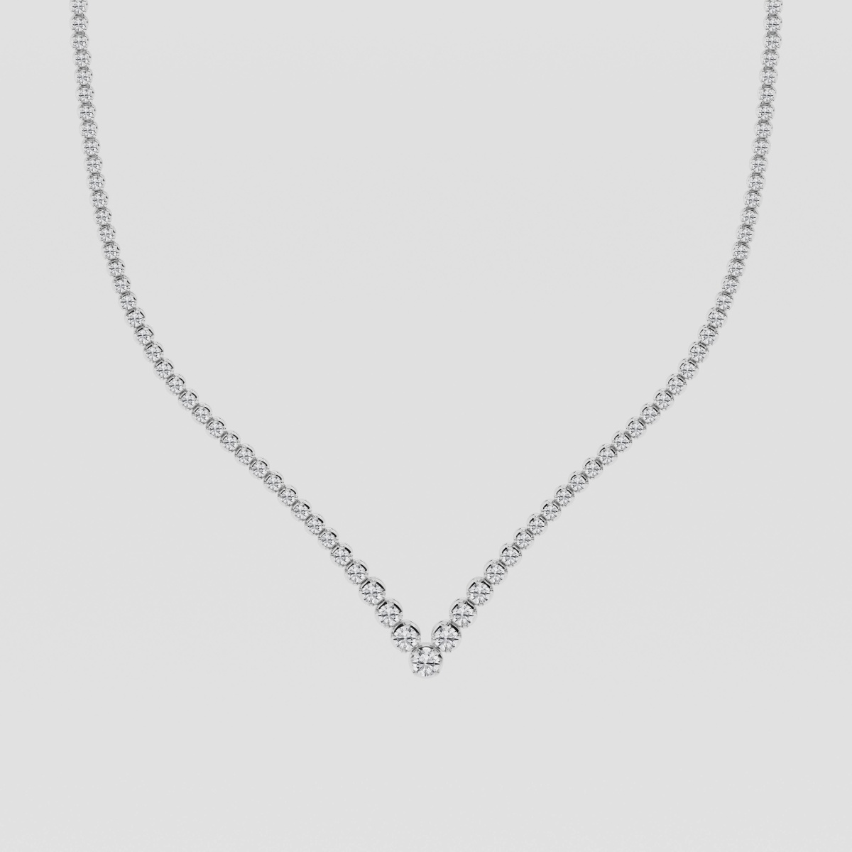 5 ctw Round Natural Diamond Riviera Chevron Tennis Necklace