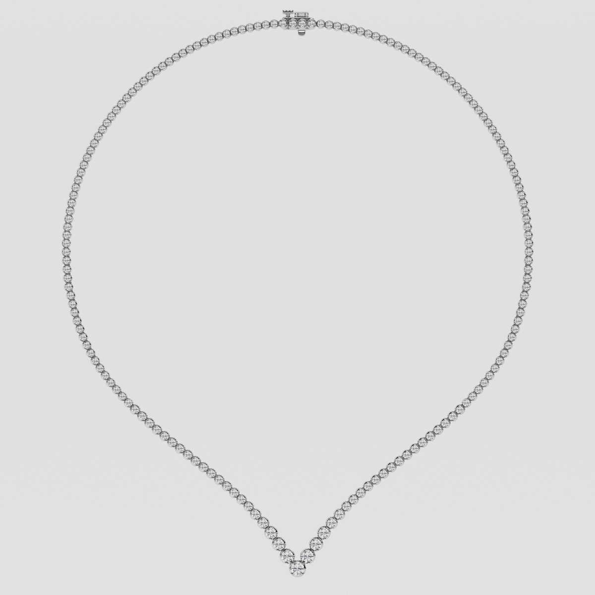 5 ctw Round Natural Diamond Riviera Chevron Tennis Necklace