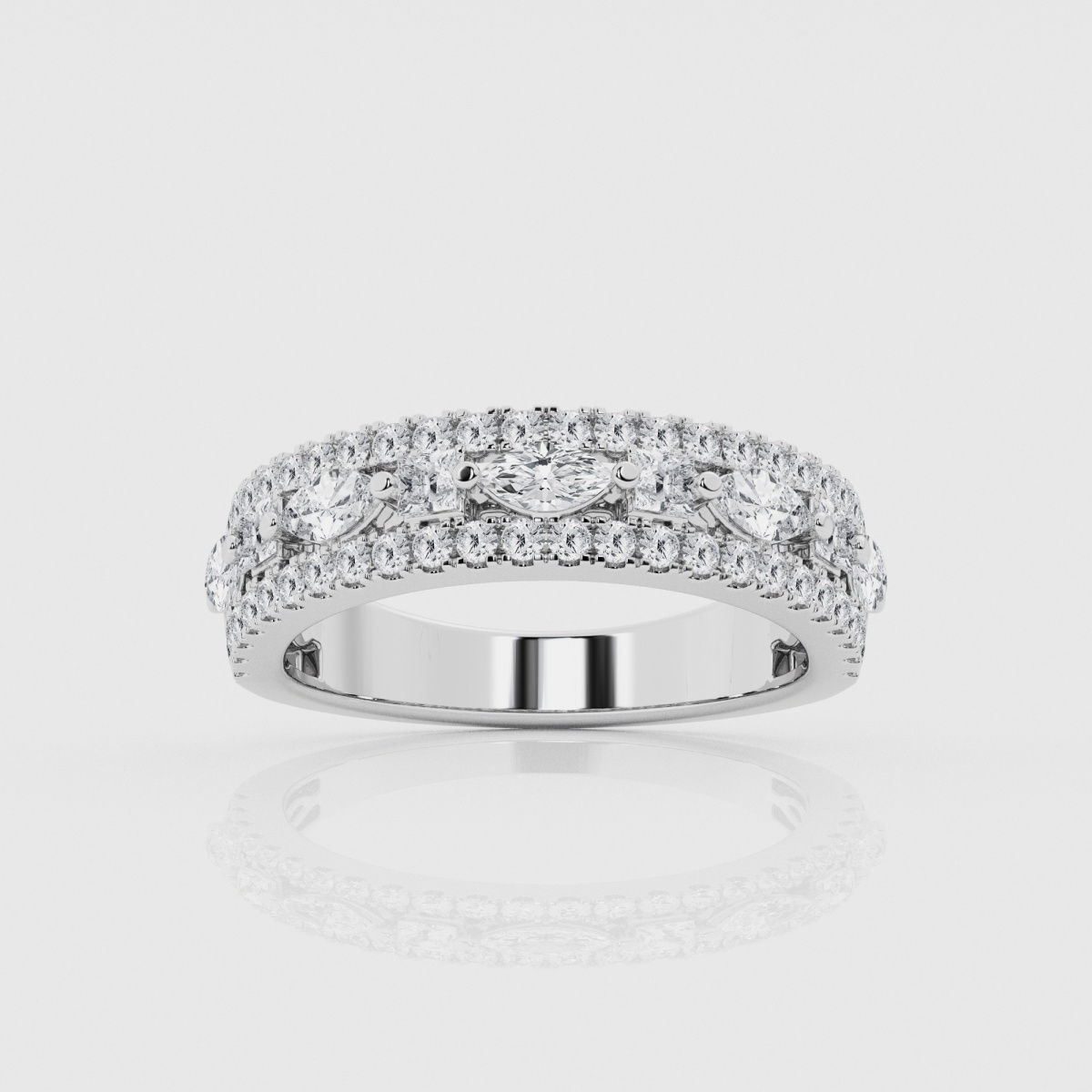 1 1/4 ctw Princess and Marquise Natural Diamond Alternating  Fashion Band