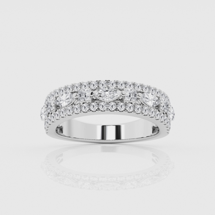 1 1/4 ctw Princess and Marquise Natural Diamond Alternating  Fashion Band