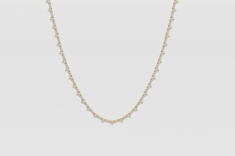 Natural Diamond | 7 ctw Round Alternating Tennis Necklace