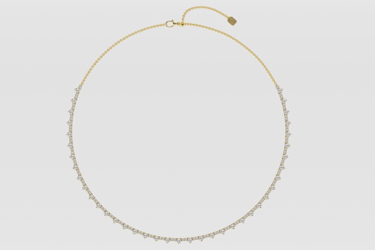 Natural Diamond | 7 ctw Round Alternating Tennis Necklace