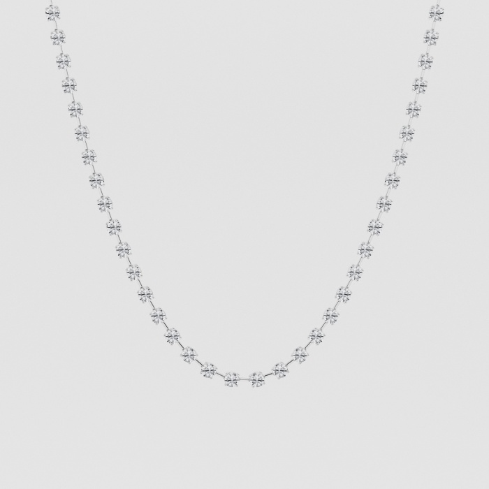 8 ctw Round Natural Diamond Spaced Bar Fashion Necklace