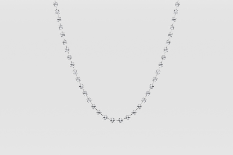 8 ctw Round Natural Diamond Spaced Bar Fashion Necklace