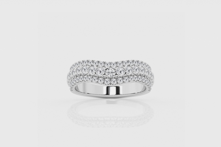 1 ctw Round Natural Diamond Wavy Fashion Band