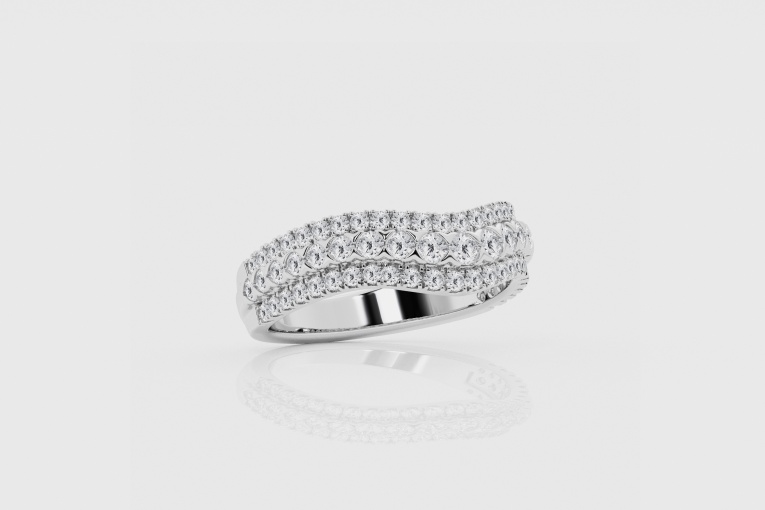 1 ctw Round Natural Diamond Wavy Fashion Band